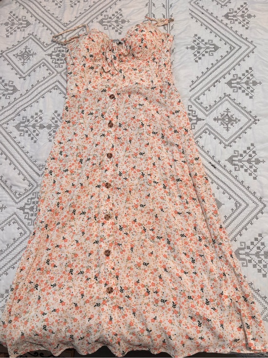 Dresses & Skirts - Floral Button-Front Sundress - Peach Floral